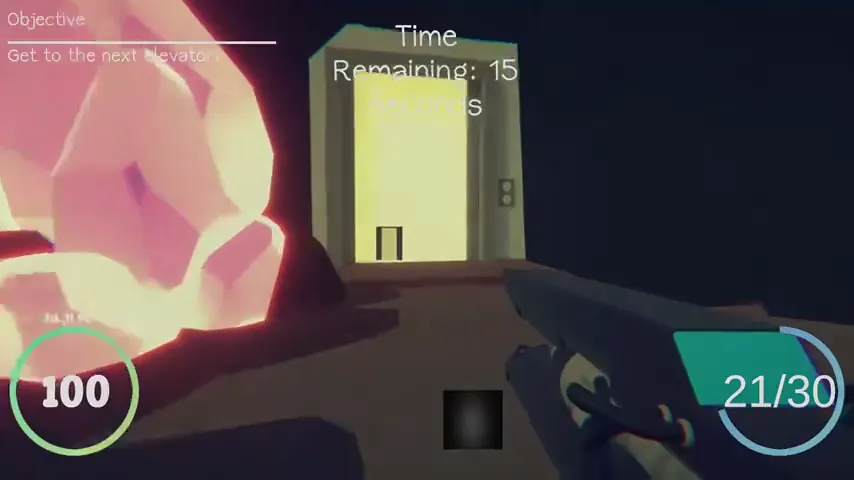 Racing toward the elevator in Room For One!