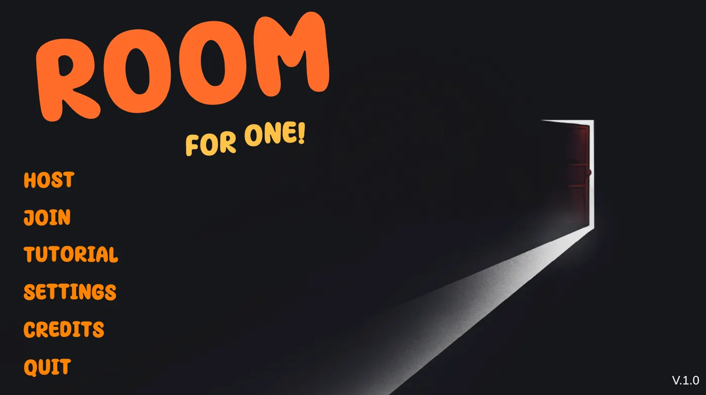 The Room For One! title screen with a door of light